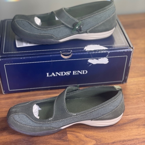 Lands' End Green Oxford Ivy Mary Jane Trekker Comfort 7.5 - Picture 5 of 6